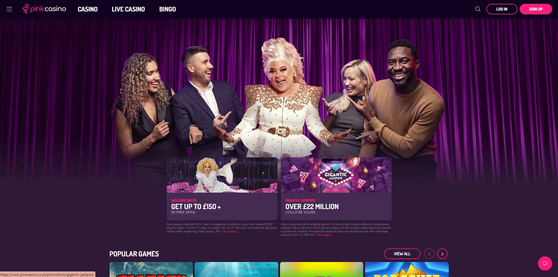 Pink Casino Home