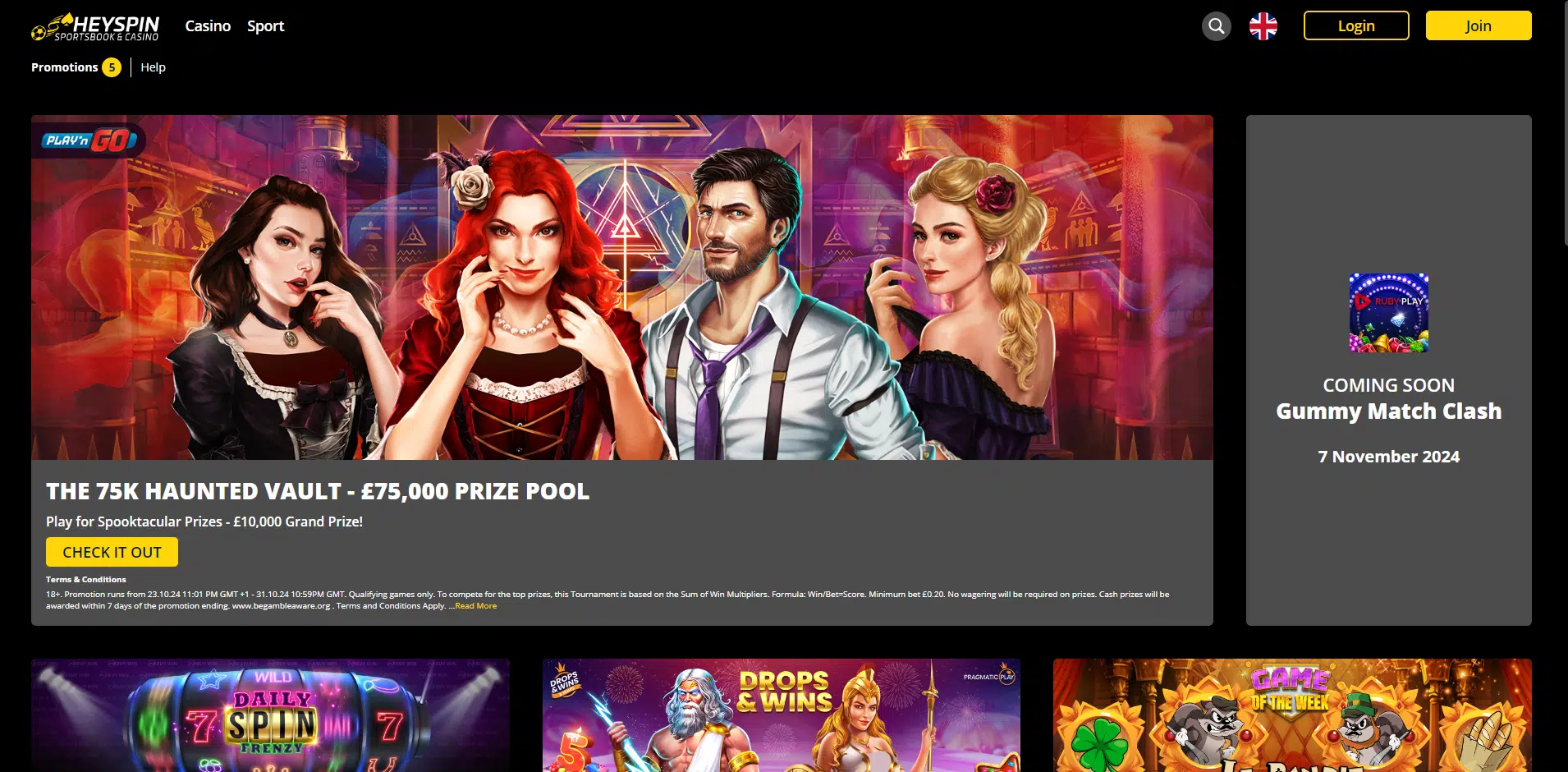 heyspin casino promotions