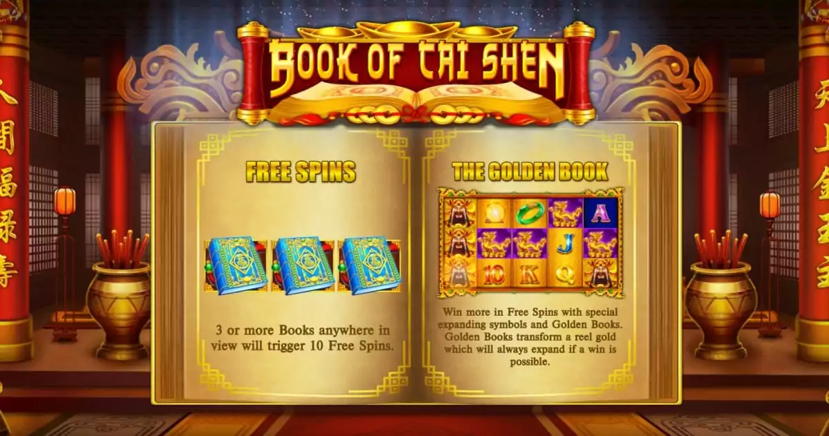 Book Of Cai Shen Slot Paytable