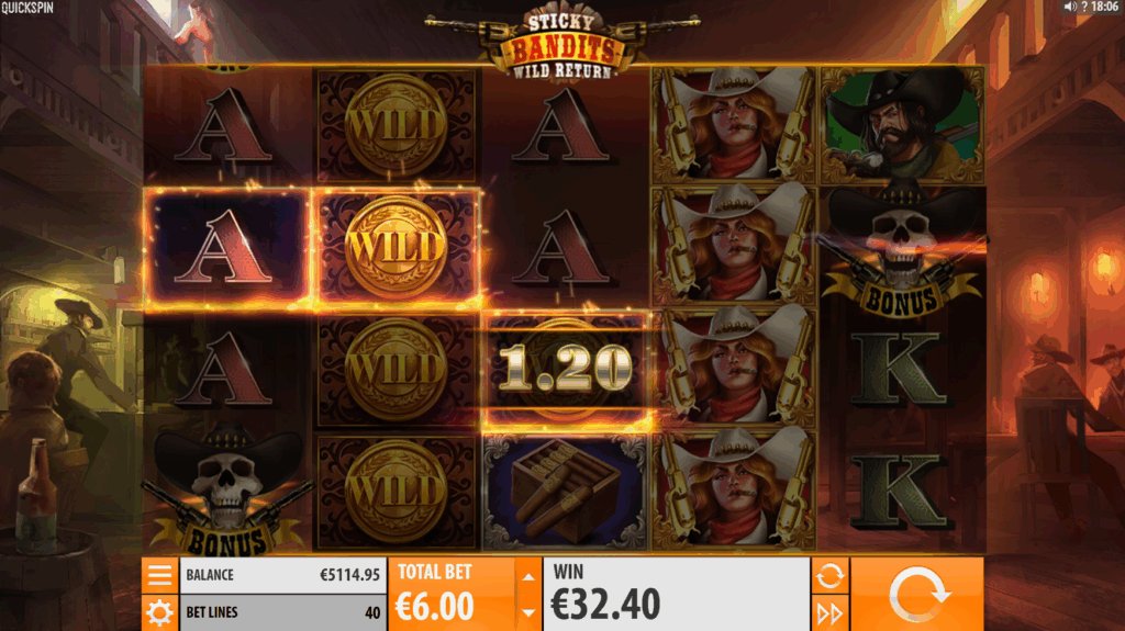 Sticky Bandits Wild Return Slot, Betting and Symbols