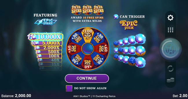 11 Enchanting Relic Free Spins