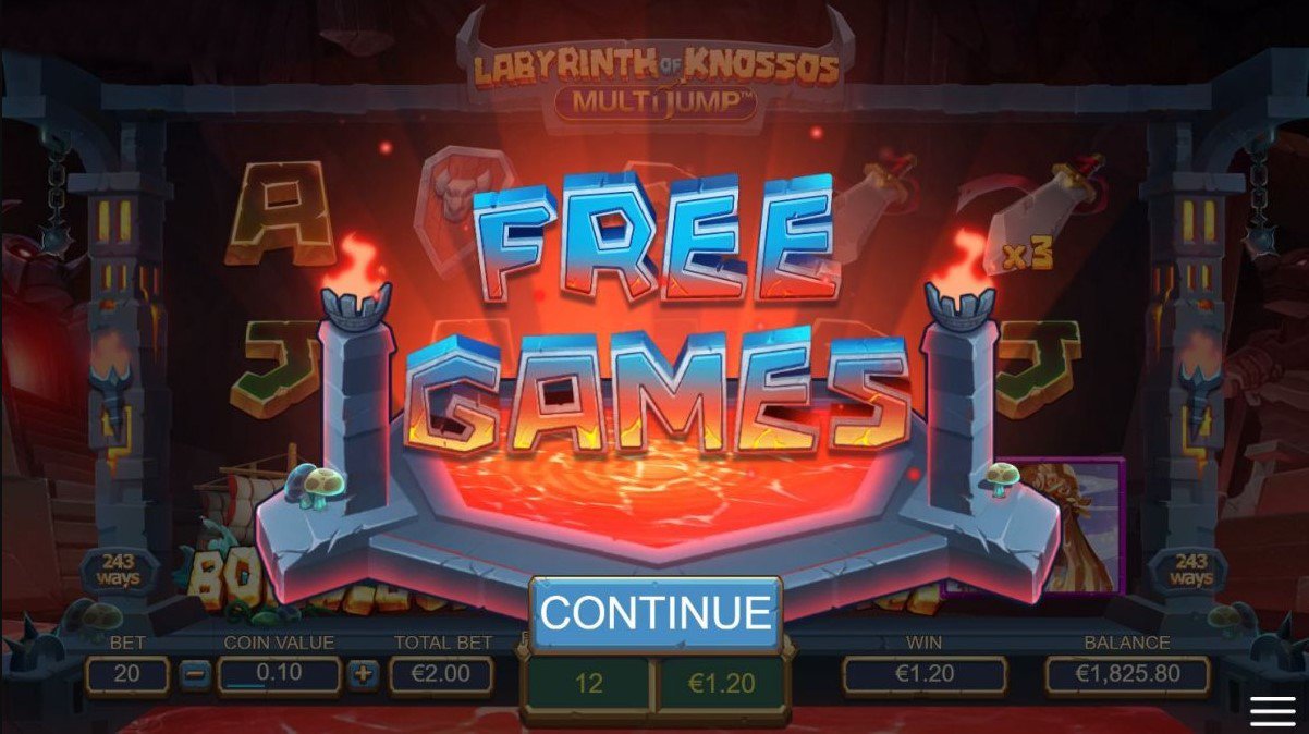 Labyrinth of Knossos Free Games Feature