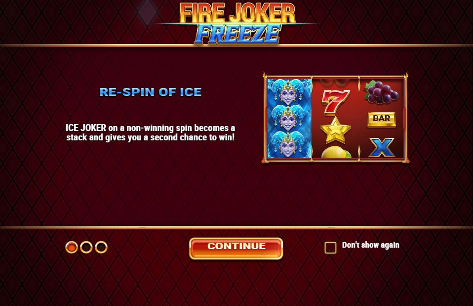 Fire Joker Freeze Welcome Page