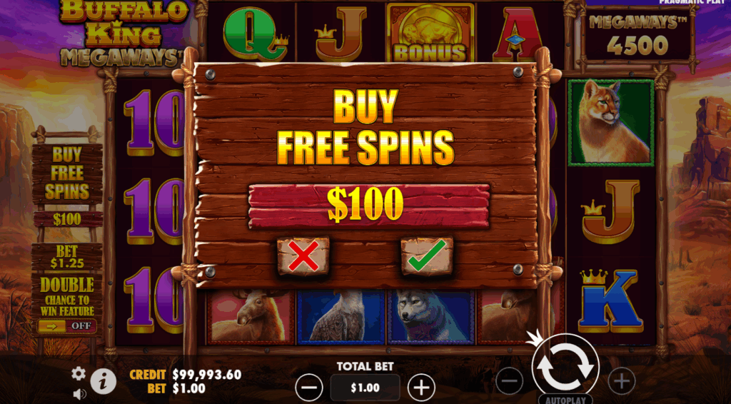 Buffalo King Megaways Bonus Buy Option