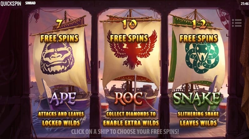 Sinbad Slot Free Spins