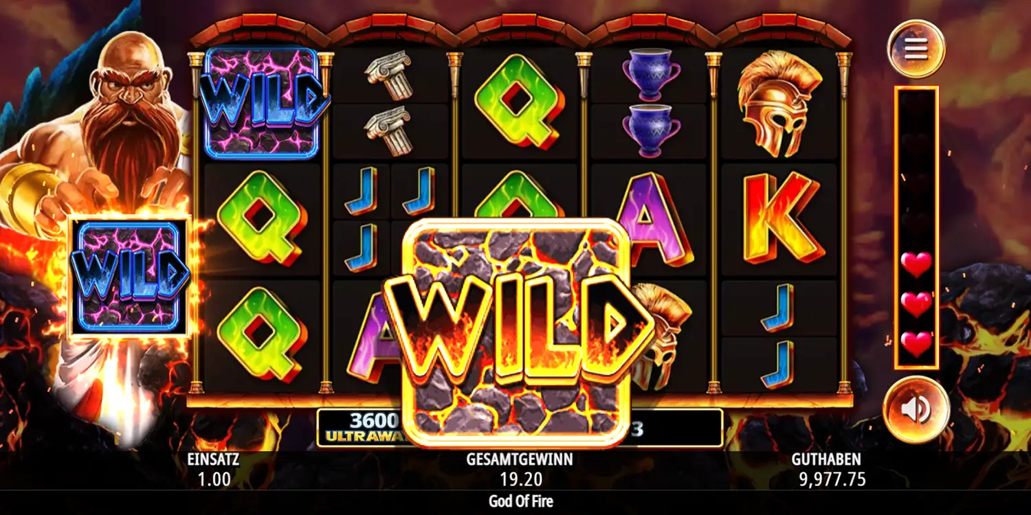 God of Fire Ultraways Wild Feature