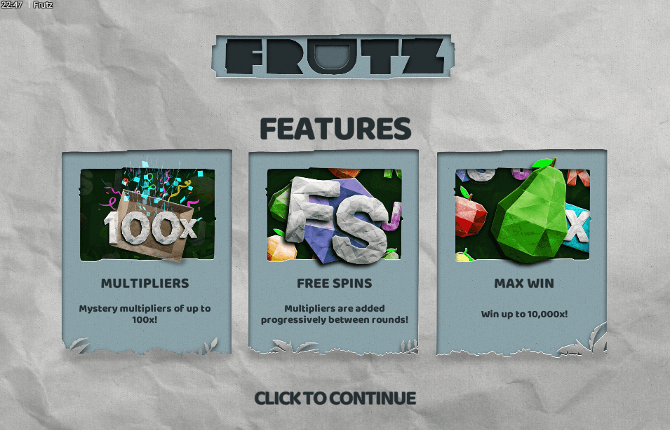 Frutz Welcome Page