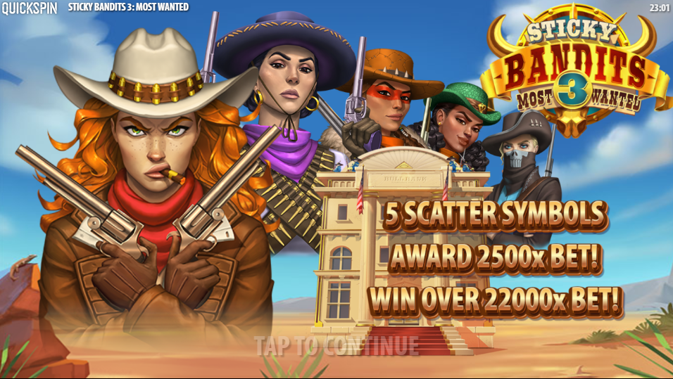 Sticky Bandits 3 Welcome Page