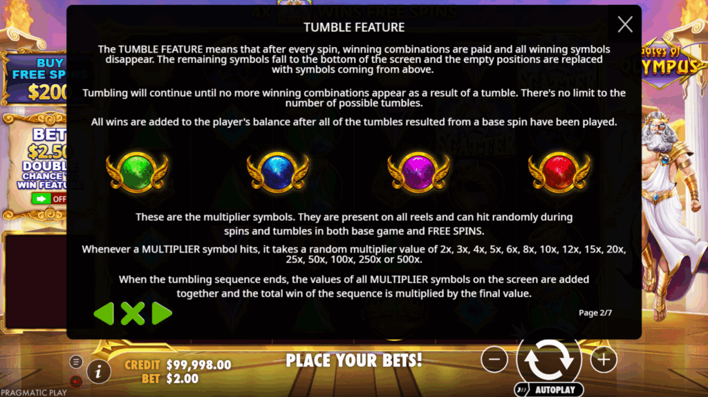 Gates of Olympus Tumble Feature