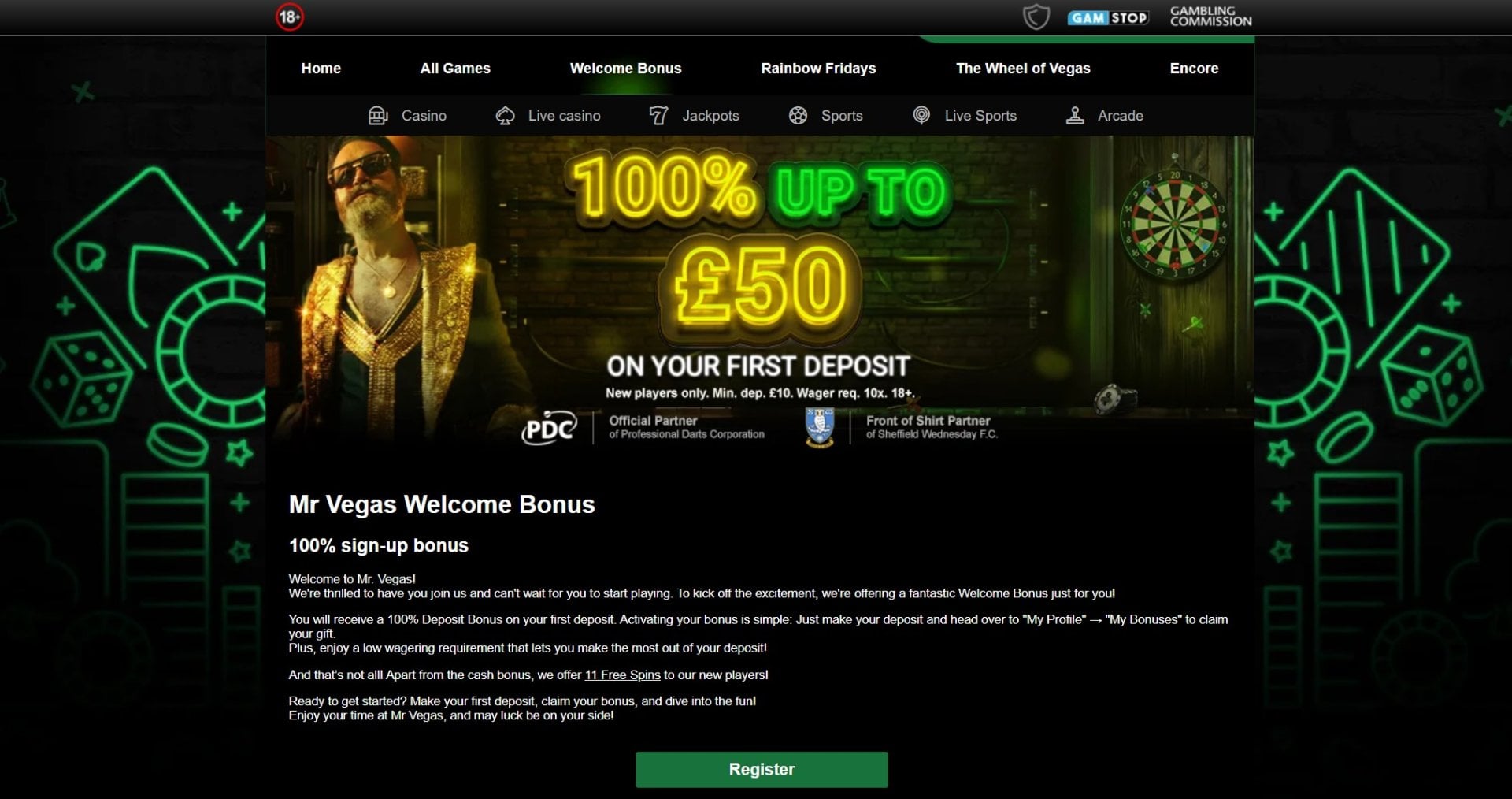 Mr Vegas Welcome Bonus