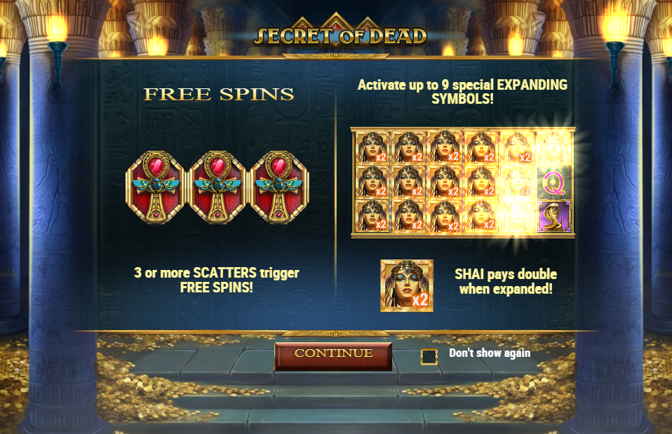 Secret of Dead Welcome Page