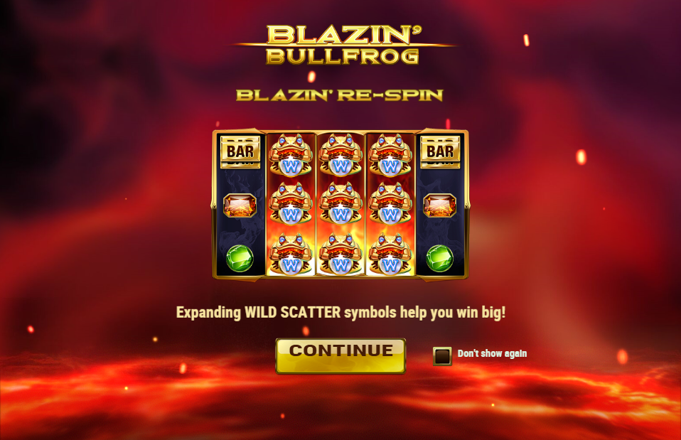 Blazin' Bullfrog Welcome Page