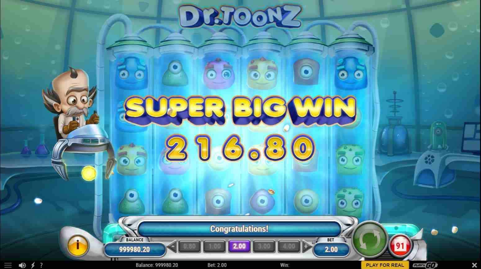 Dr Toonz The Base Game Big Win