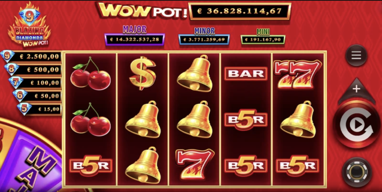 9 Blazing Diamonds WOWPOT Base Game