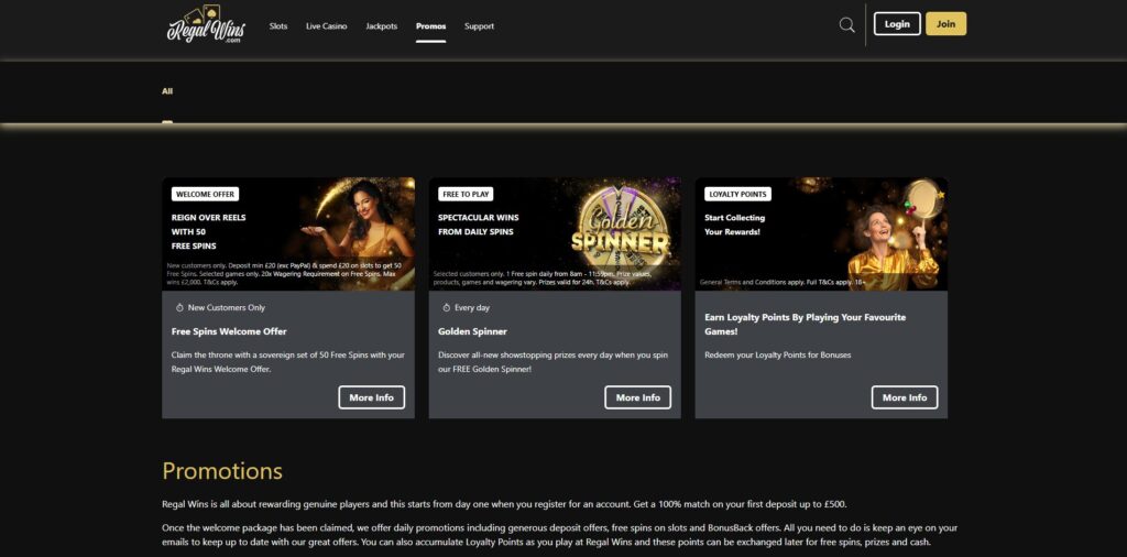 Regal Wins promotion