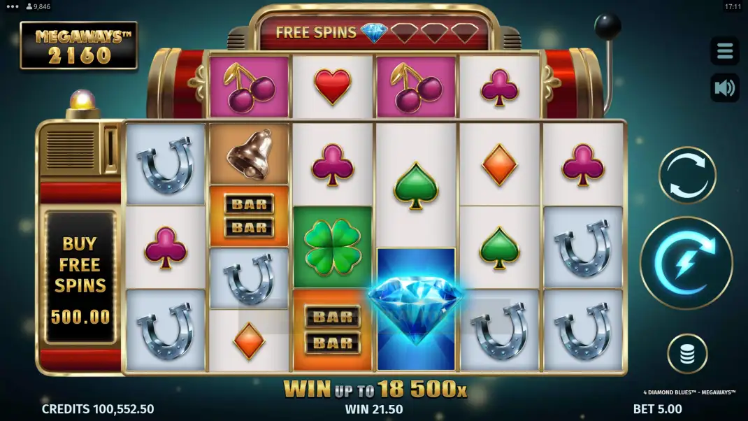 4 Diamond Blues Megaways Base Game