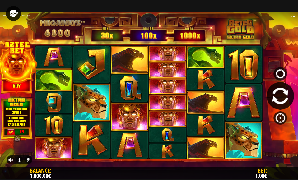 Aztec Gold Extra Gold Megaways Base Game