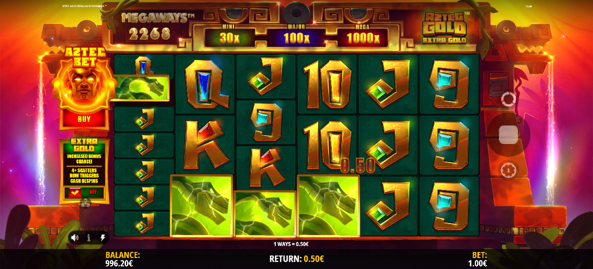 Aztec Gold Extra Gold Megaways Big Win