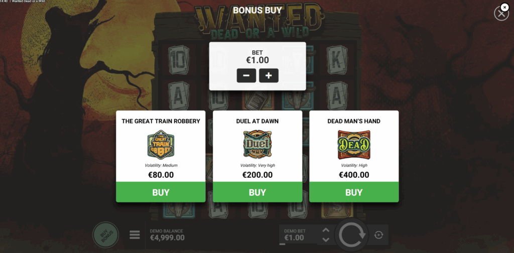 Non-UK Players Can Choose Between 1 of 3 Bonus Buy Options