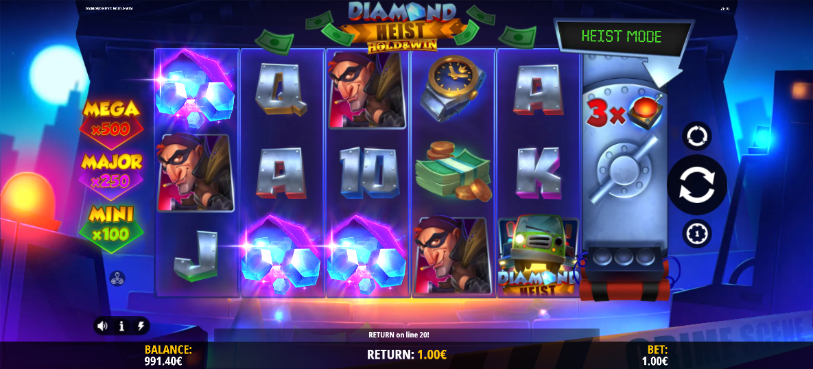 Diamond Heist: Hold & Win Big Win