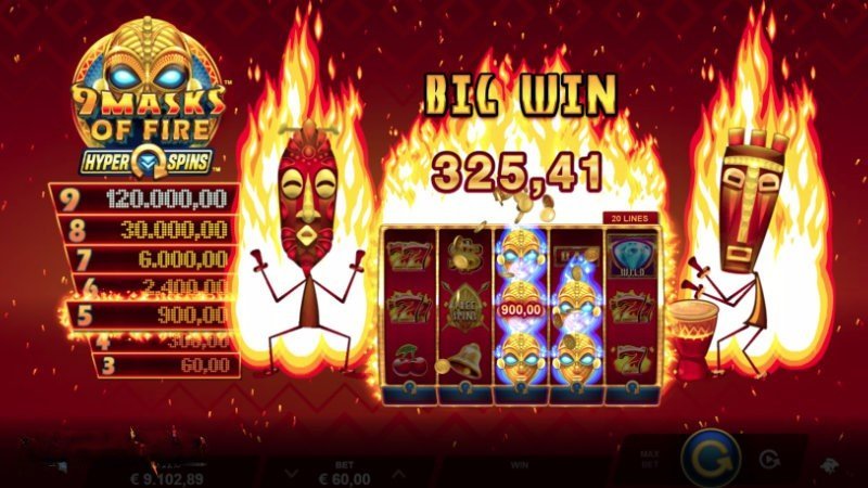 9 Masks of Fire HyperSpins Big Win