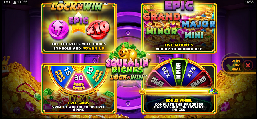Squealin Riches Features