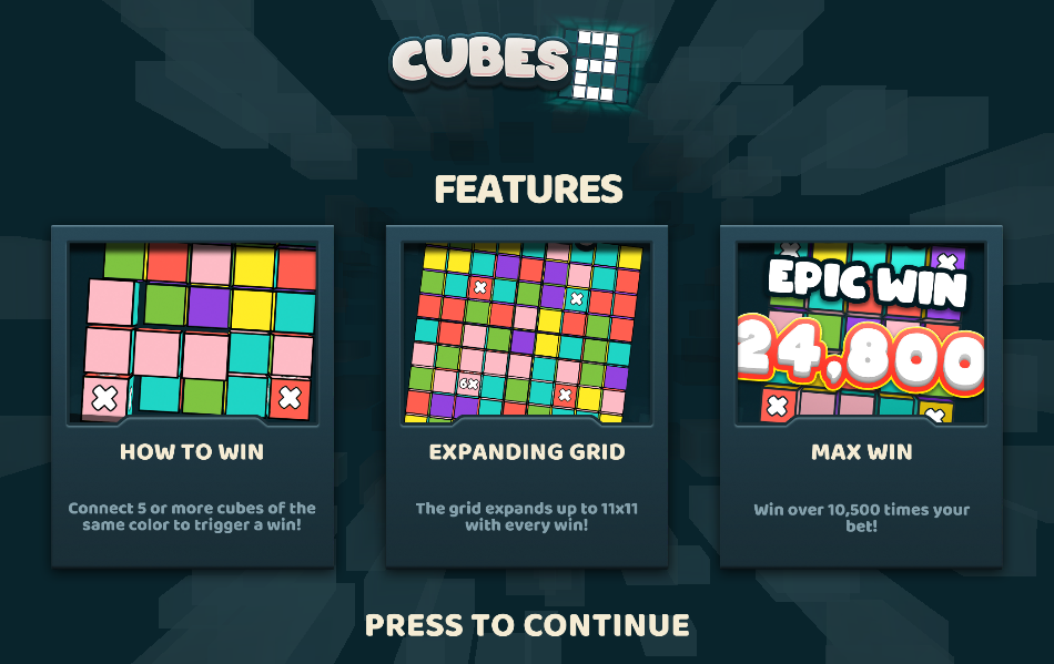 Cubes 2 Welcome Page