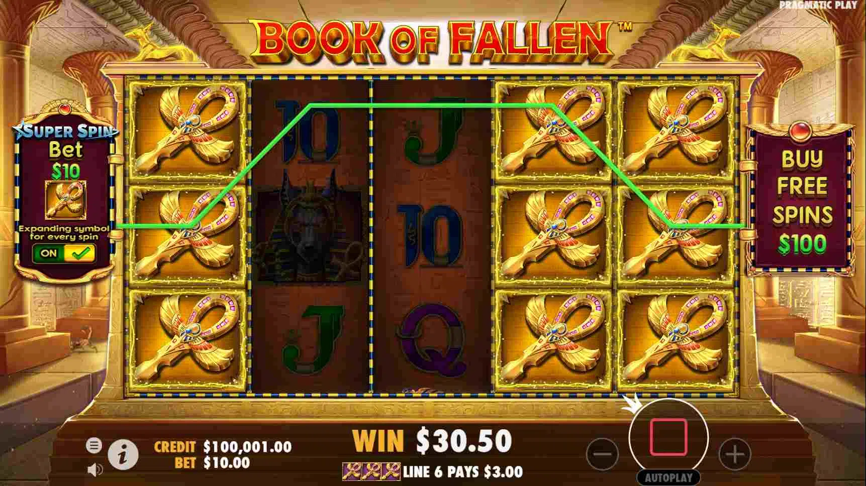 Book of Fallen Super Spin Feature
