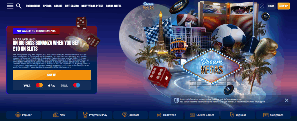 dream vegas homepage