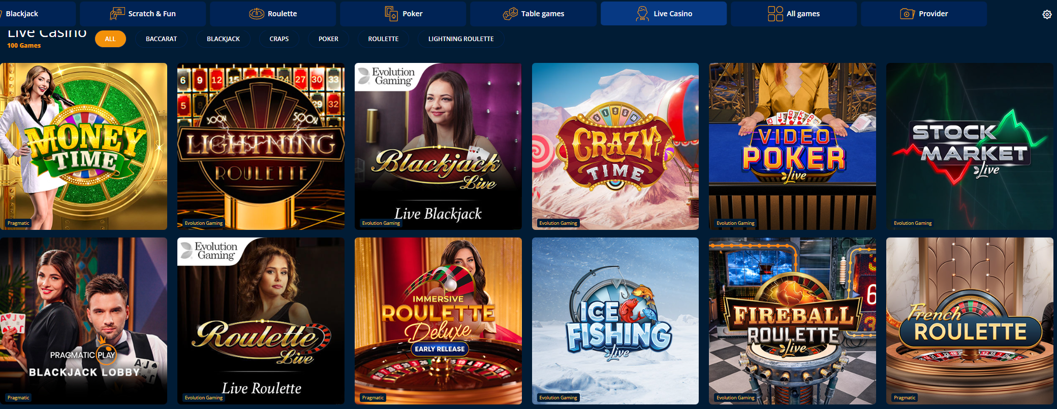 dream vegas live casino