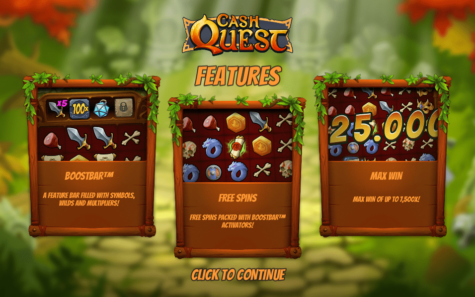 Cash Quest Welcome Page