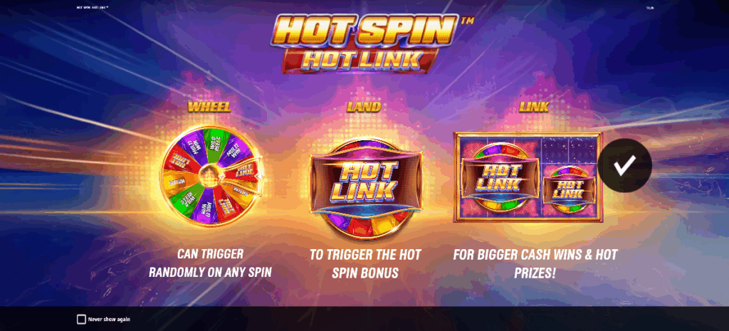 Hot Spin Hot Link Welcome Page