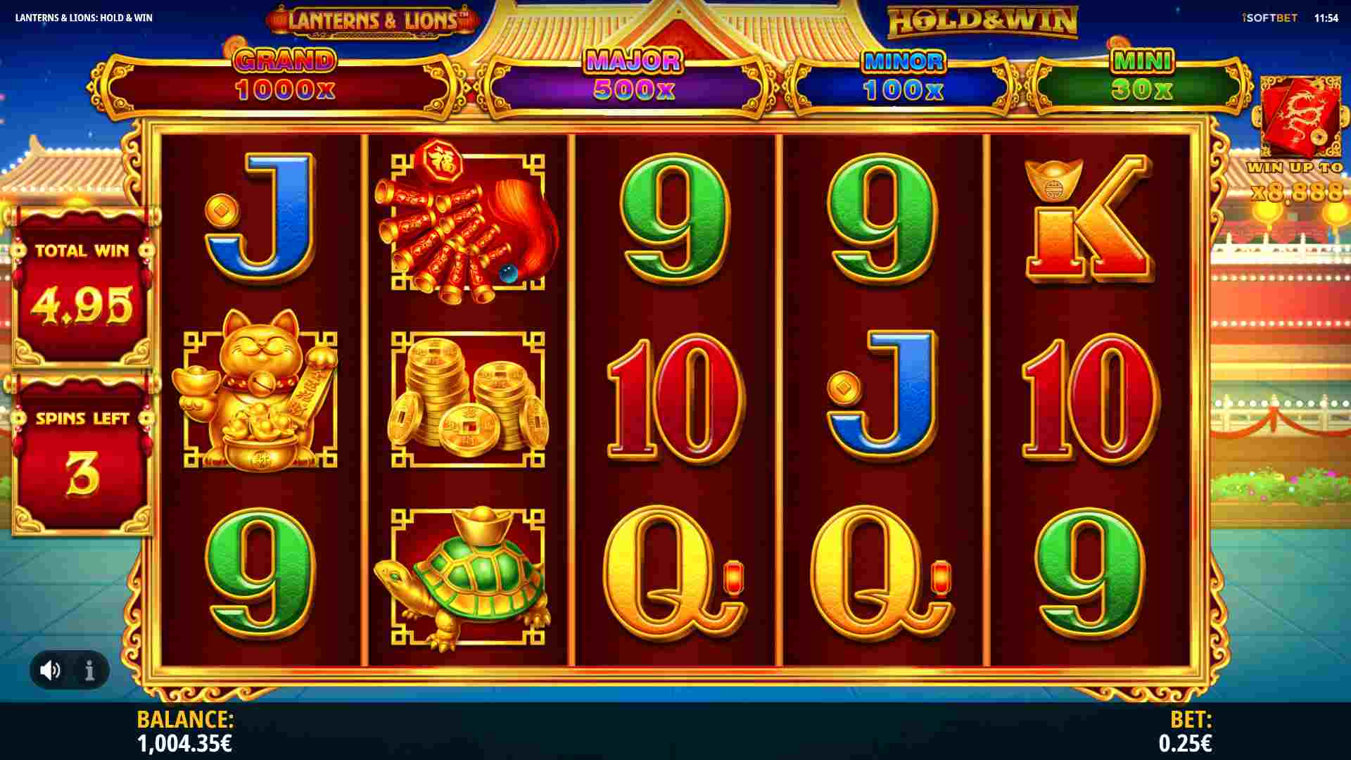 Lanterns & Lions Hold & Win Free Spins