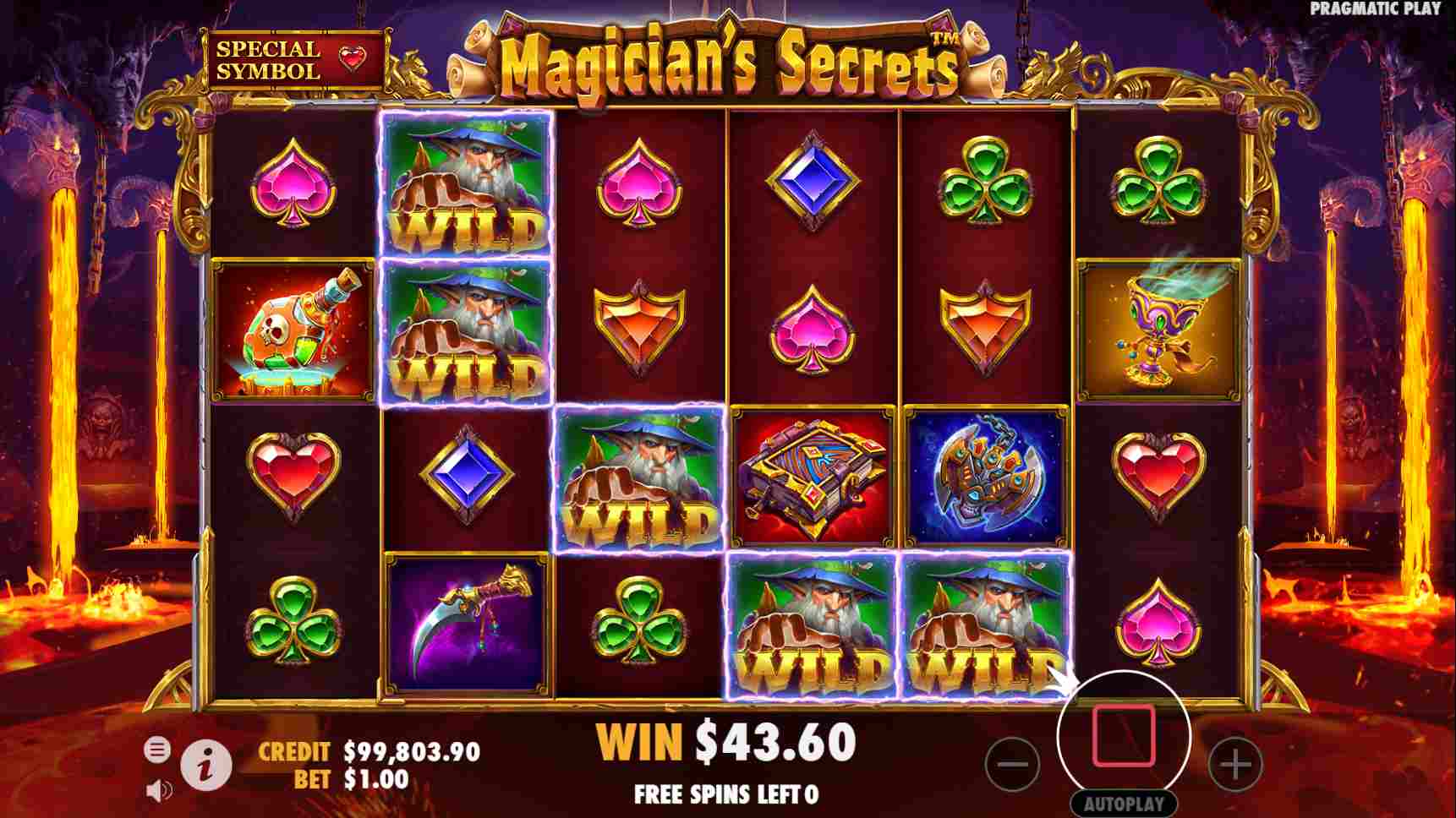 Magician's Secrets Sticky Wilds Free Spins