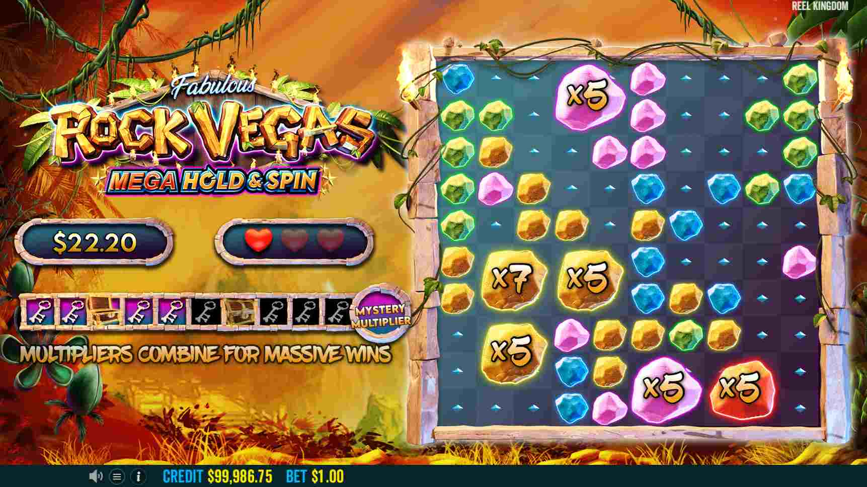 Rock Vegas Mega Hold & Spin Feature