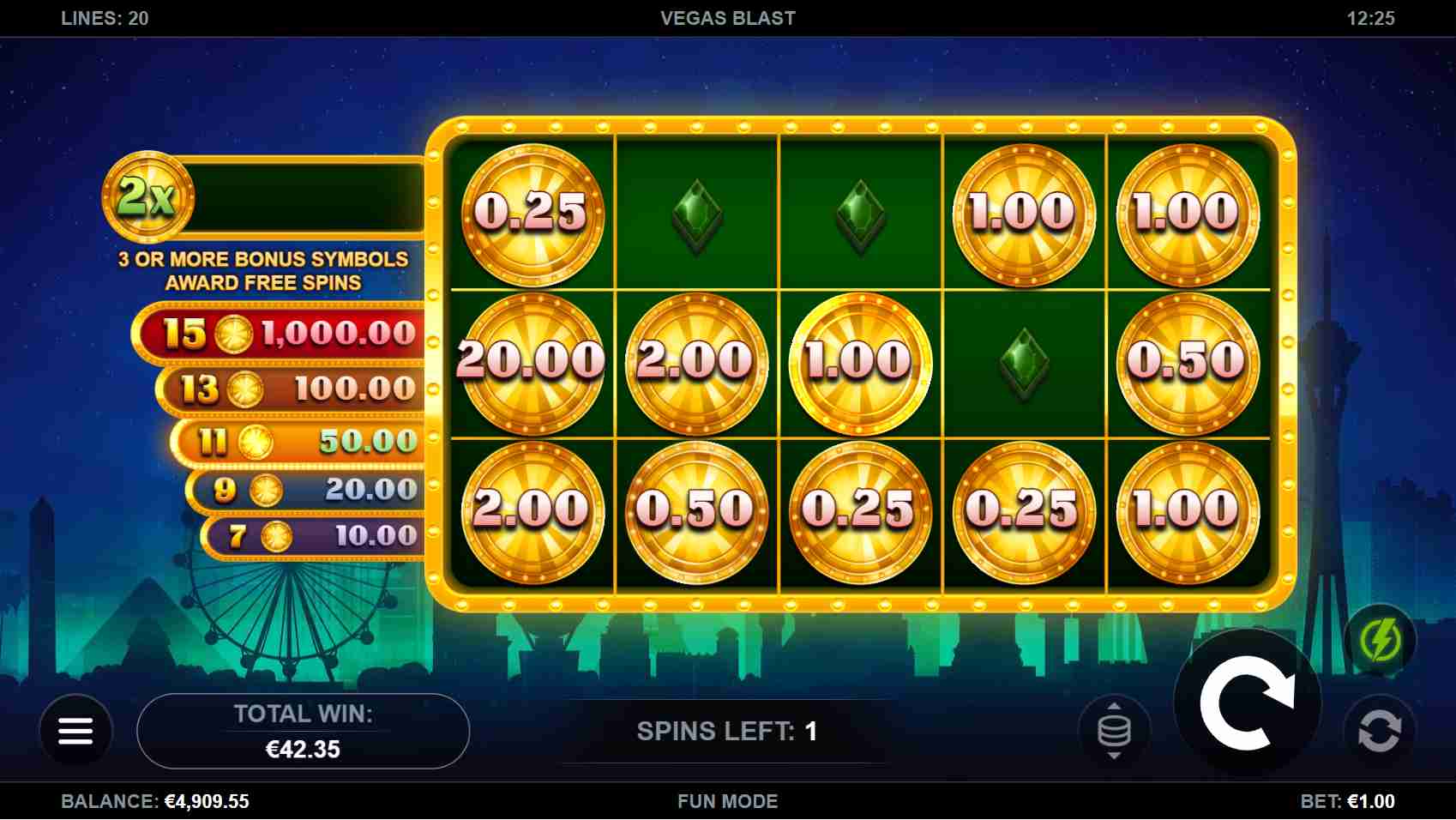 Vegas Blast K-Cash Spins Feature