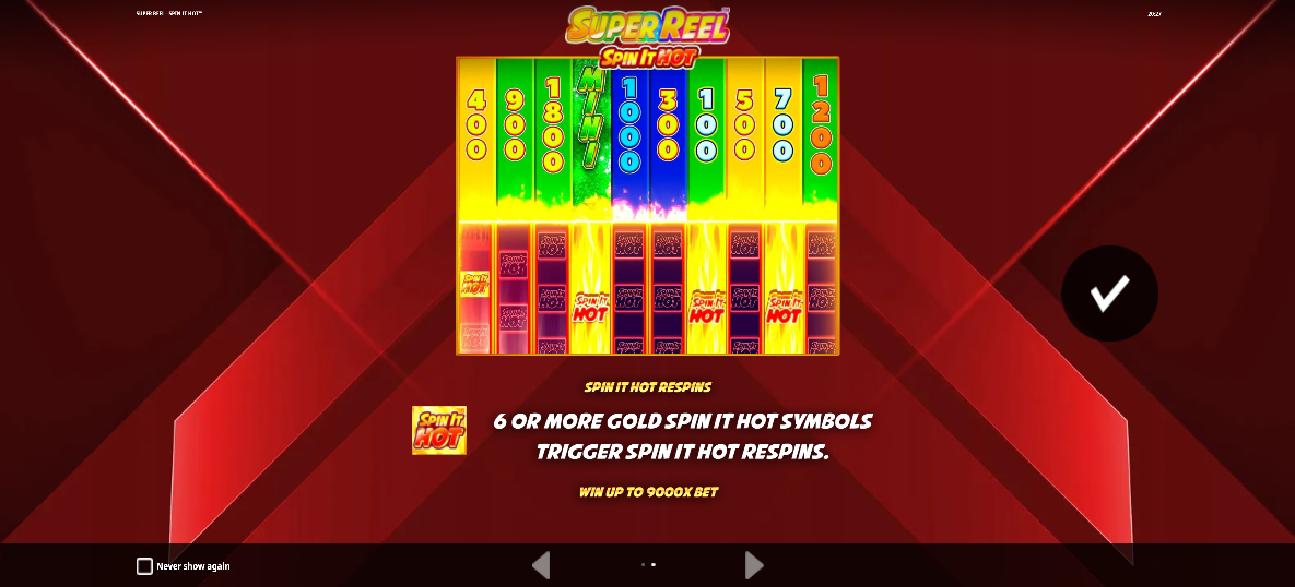 Super Reel Spin it Hot Welcome Page