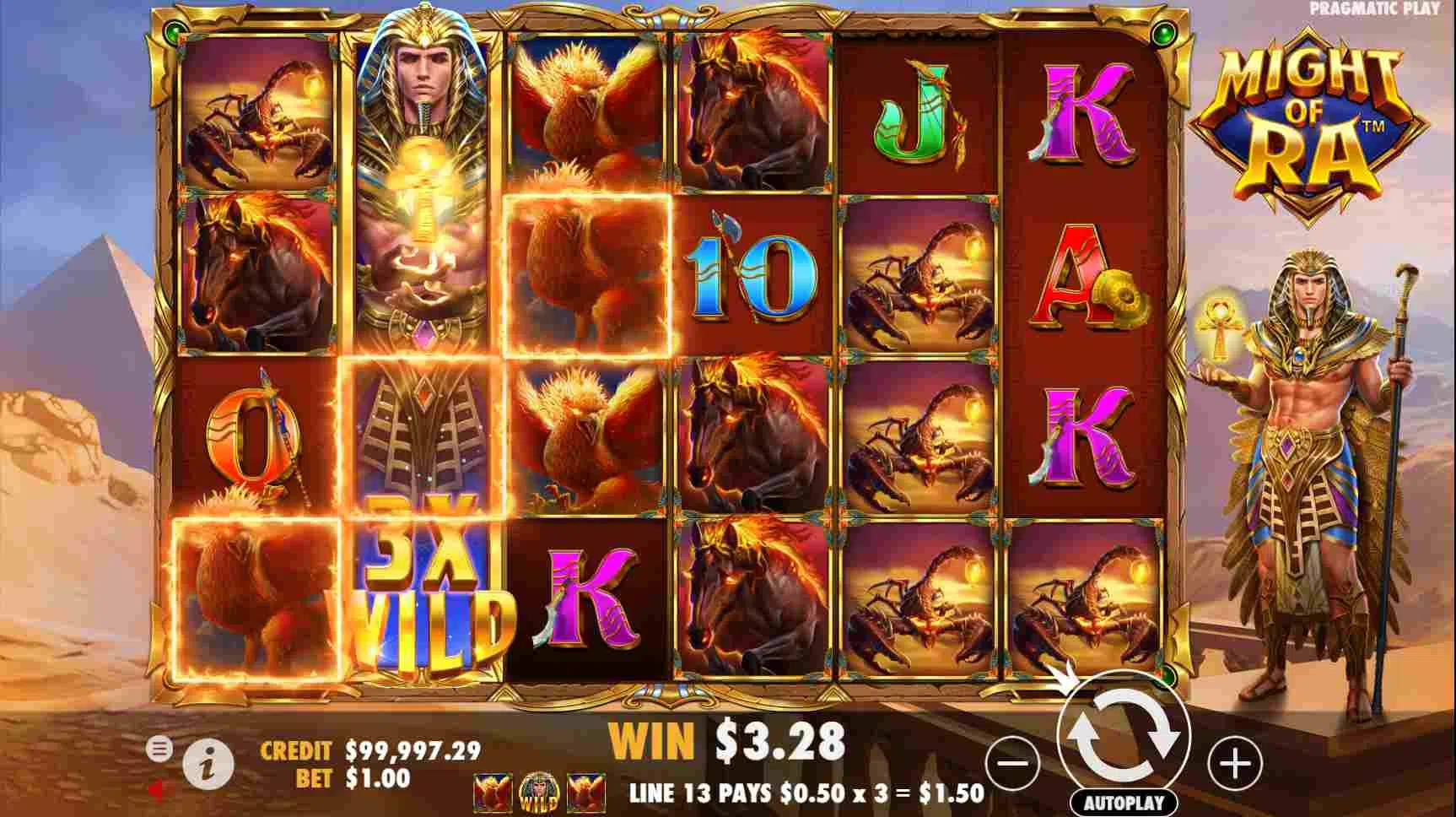 Might of Ra Stacked Wilds