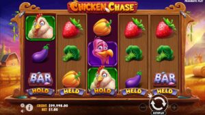 Chicken Chase Spin and Hold feature