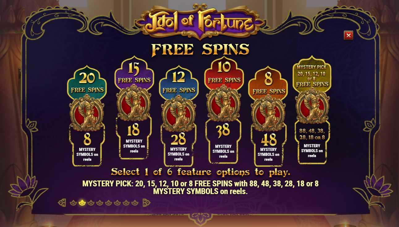 Idol of Fortune Free Spins Options