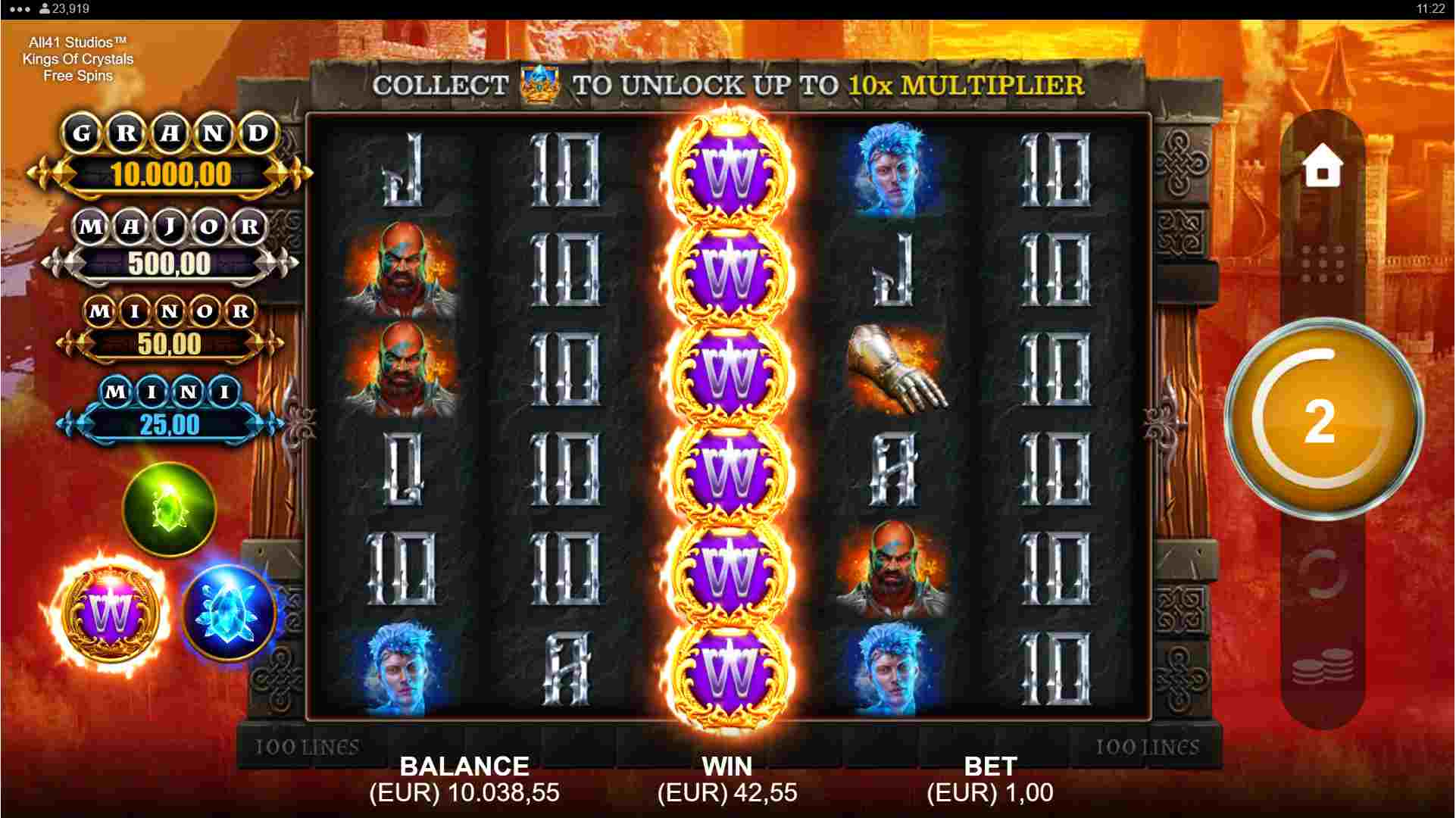 Kings of Crystals Nudging Wilds Free Spins