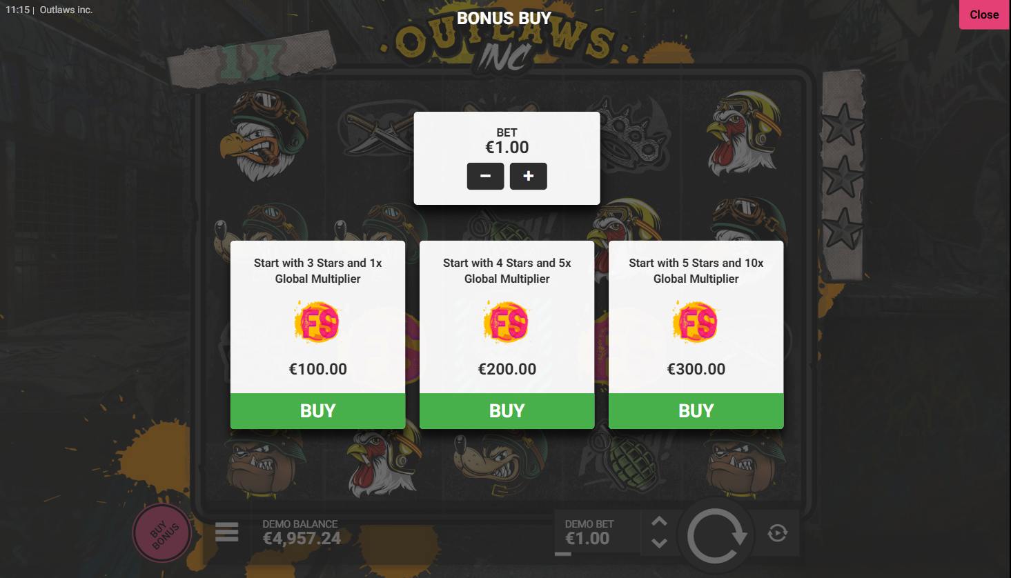 Outlaws Inc Bonus Buy Options