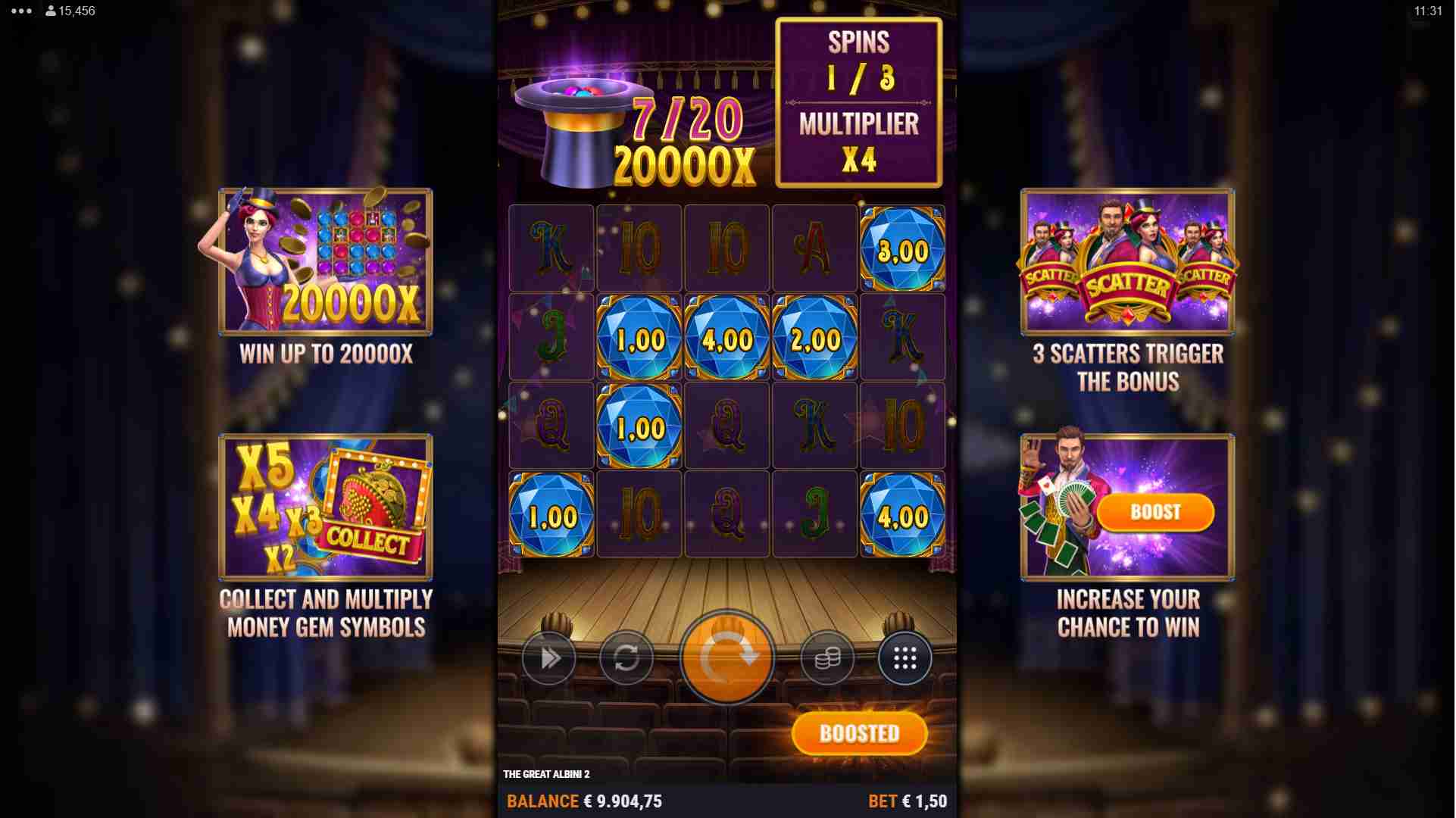 The Great Albini 2 Free Spins