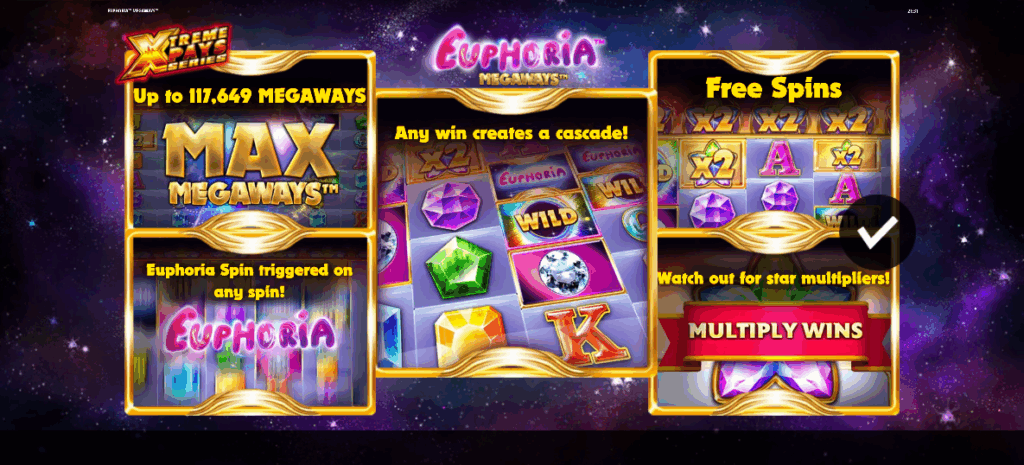 Euphoria Megaways Welcome Page