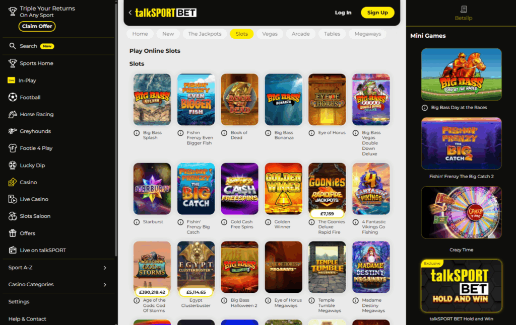 Talksport Bet Slots Page
