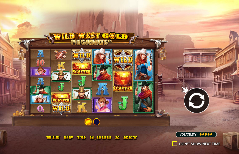 Wild West Gold Megaways Welcome Page