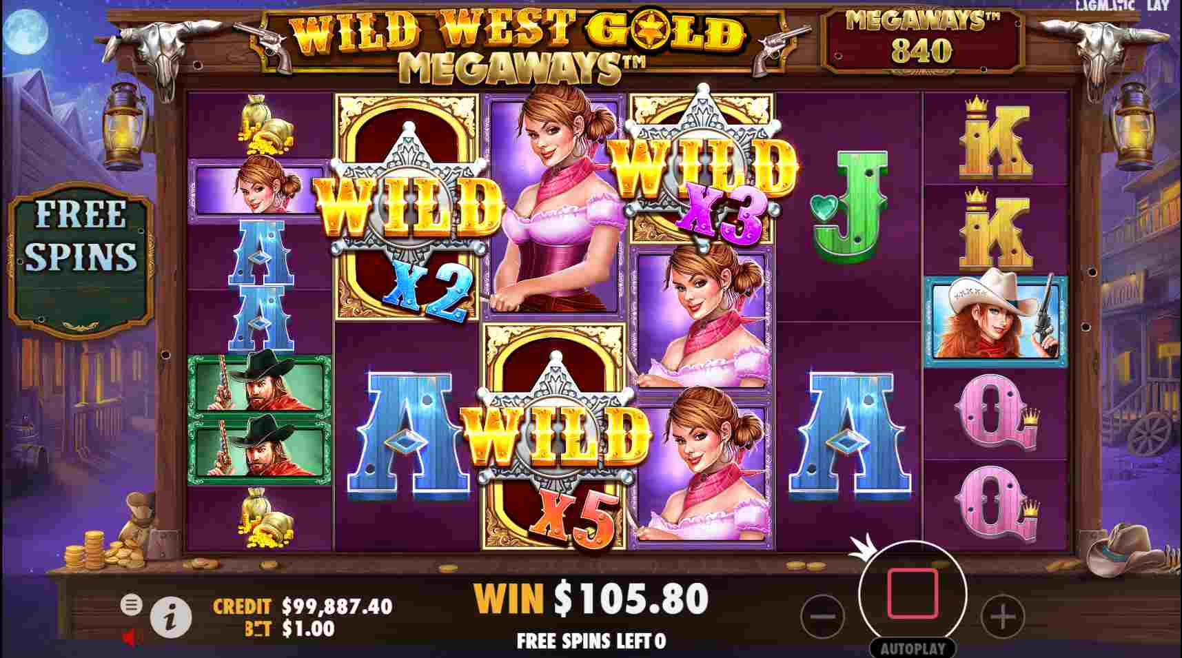 Wild West Gold Megaways Free Spins
