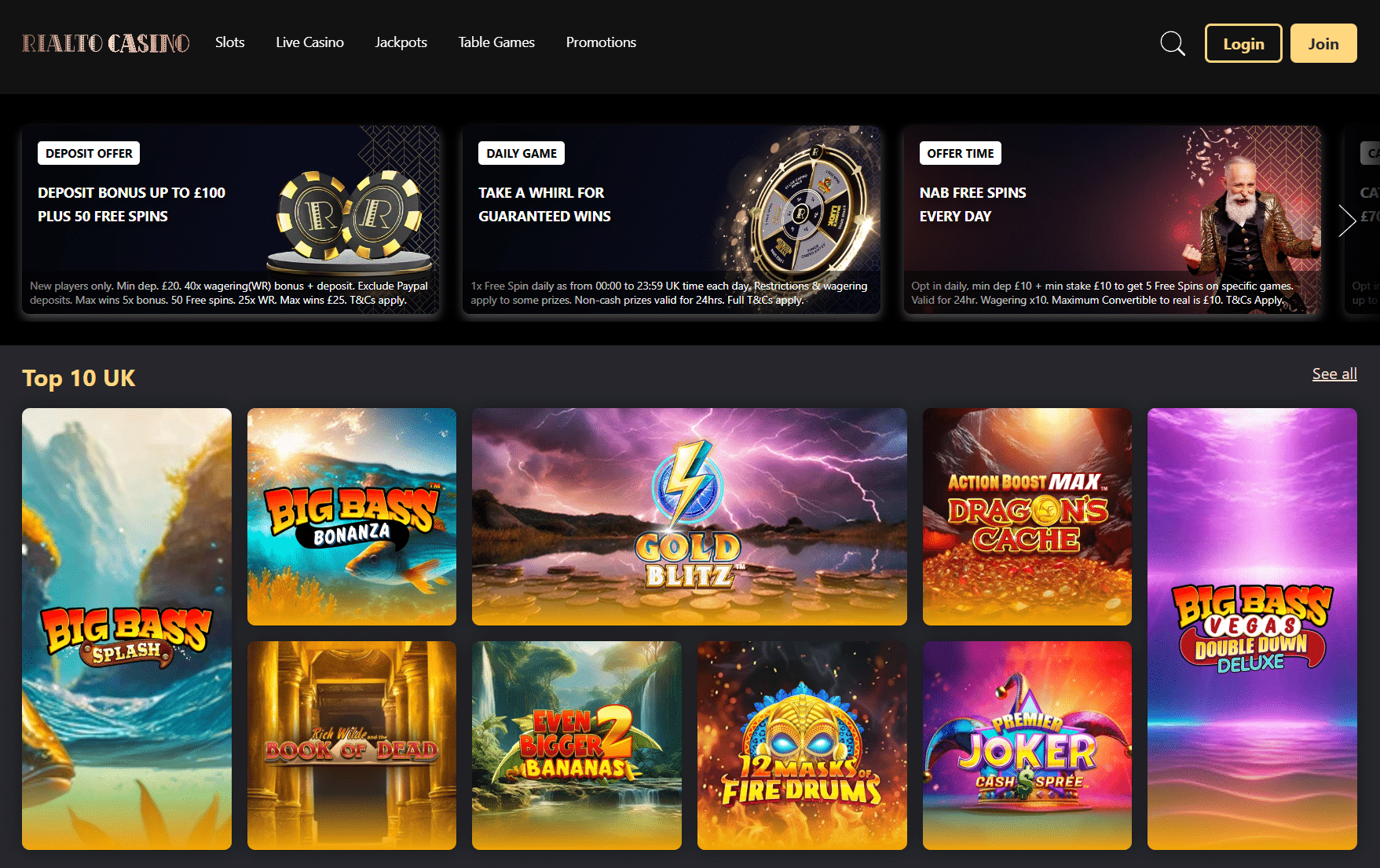 rialto casino homepage