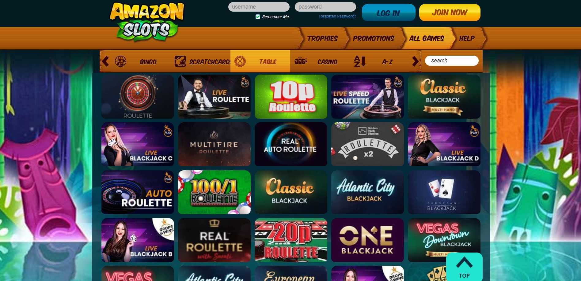 Amazon Slots Live Casino Games