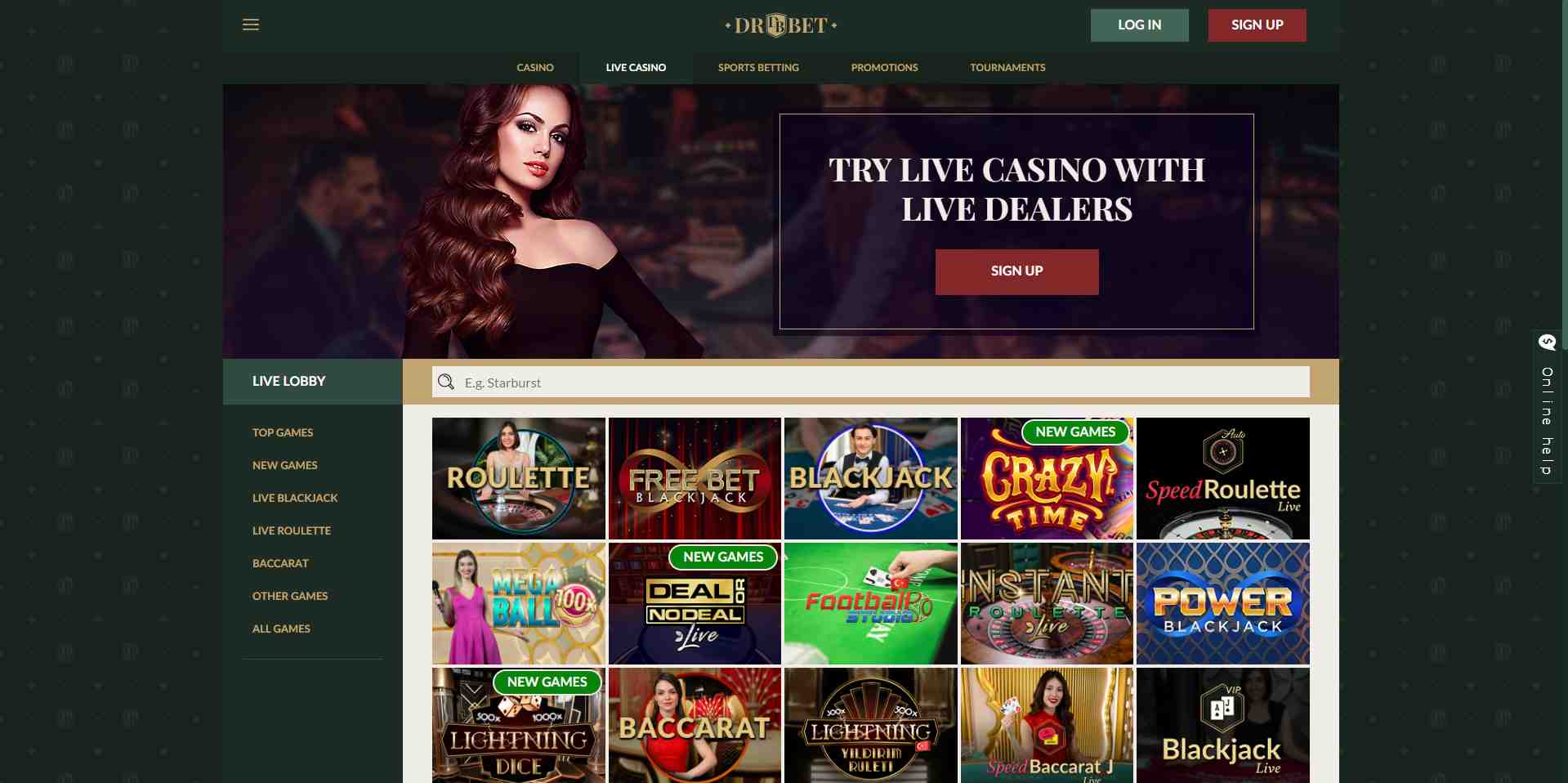 Dr Bet Casino Live Casino and Table Games